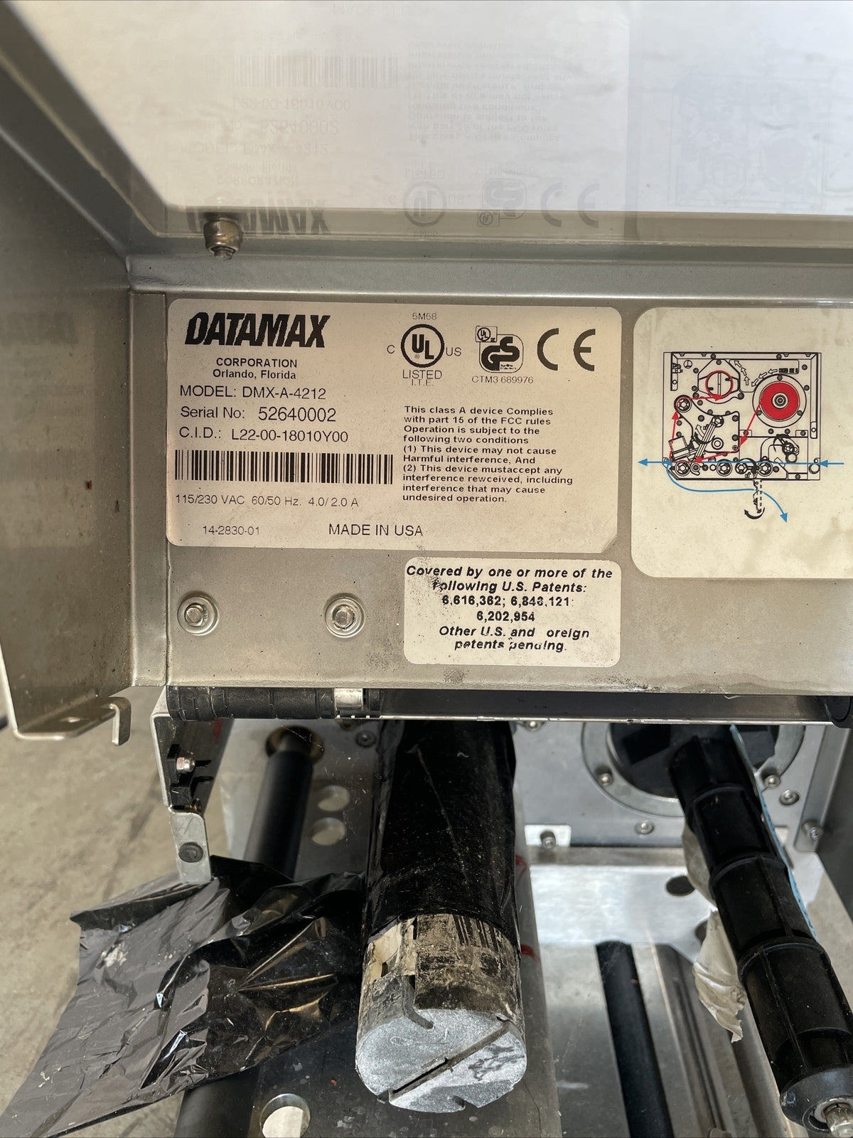 Datamax DMX-A-4212 Direct Thermal/Thermal Transfer Label Printer- Powers On @2A