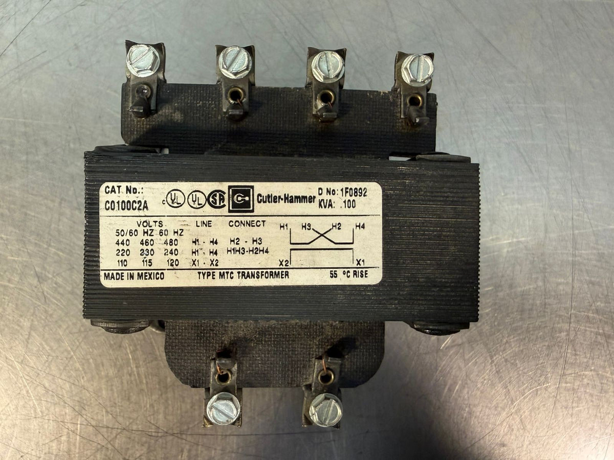 Cutler-Hammer C0100C2A Control Transformer 50/60 Hz                (9.3.3)