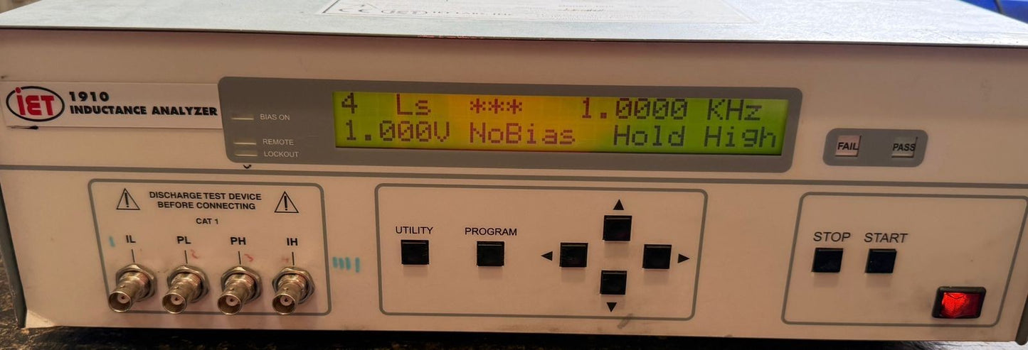 iet 1910 Inductance Analyzer Precision Calibration                 (3.6.3)