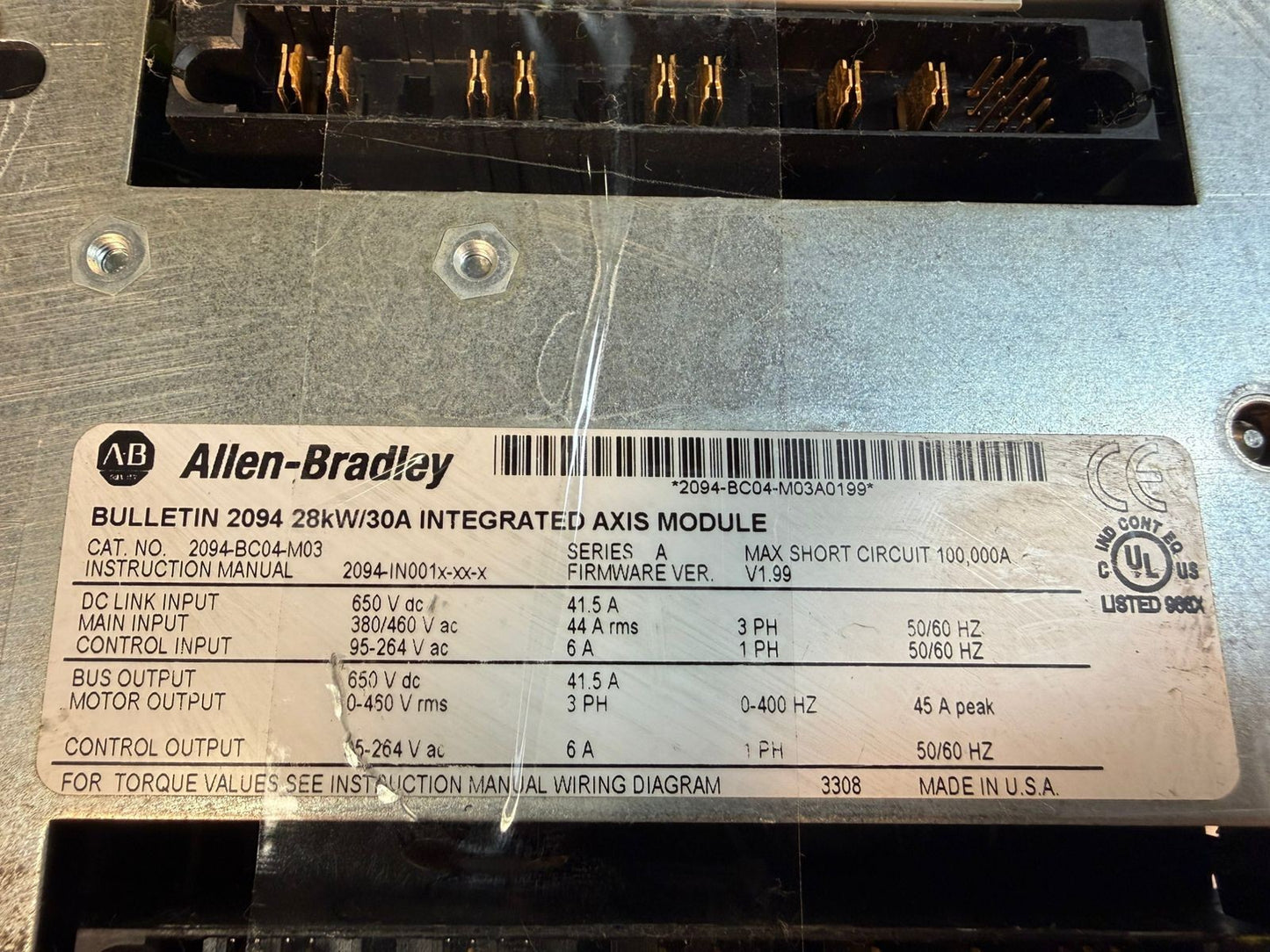 Allen-Bradley 2094-BC04-M03 Kinetix 6000                   (12.3.7)