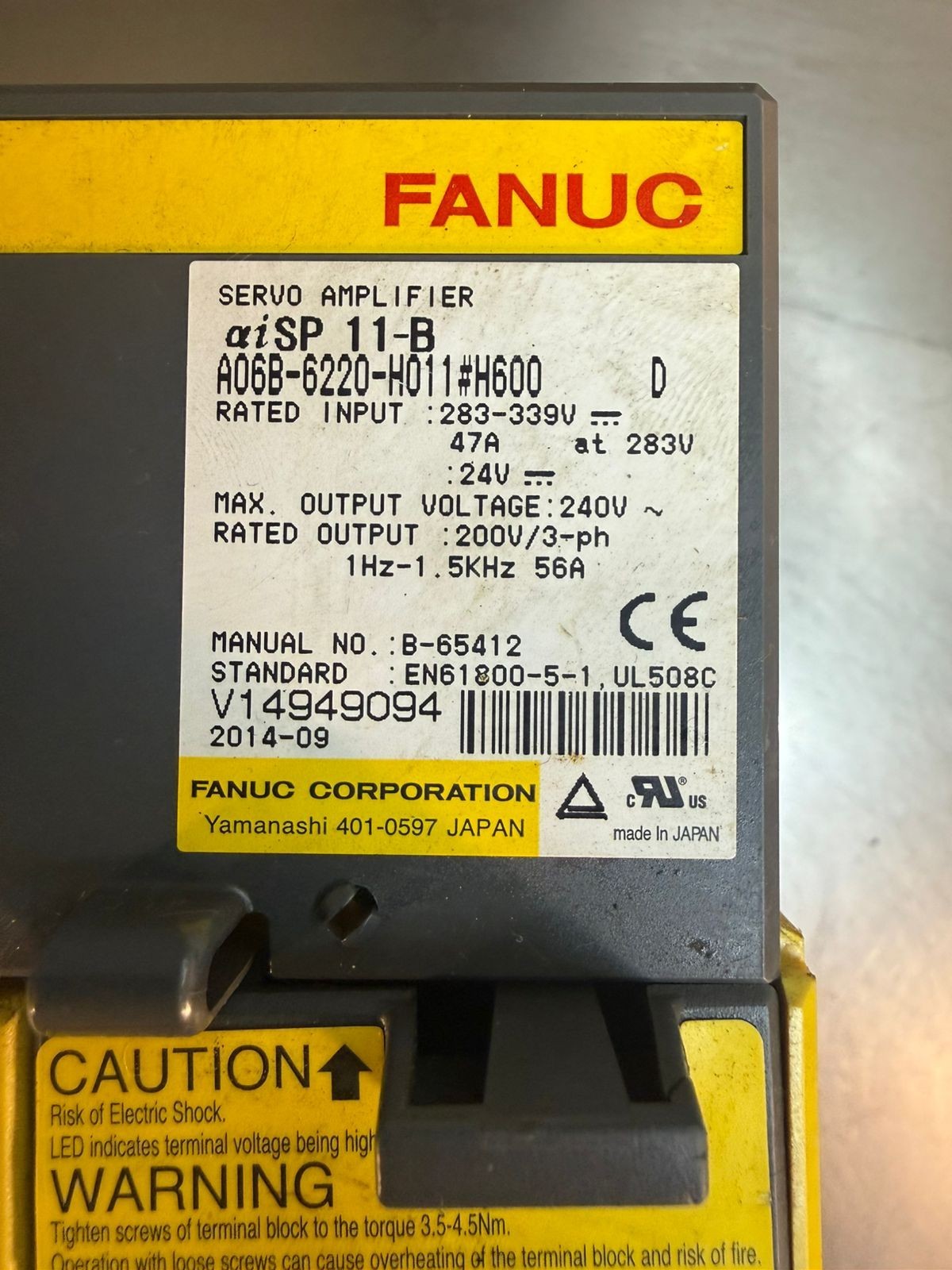 Fanuc A06B-6220-H011#H600 D Servo Drive  B-65412                  (11.5.3)