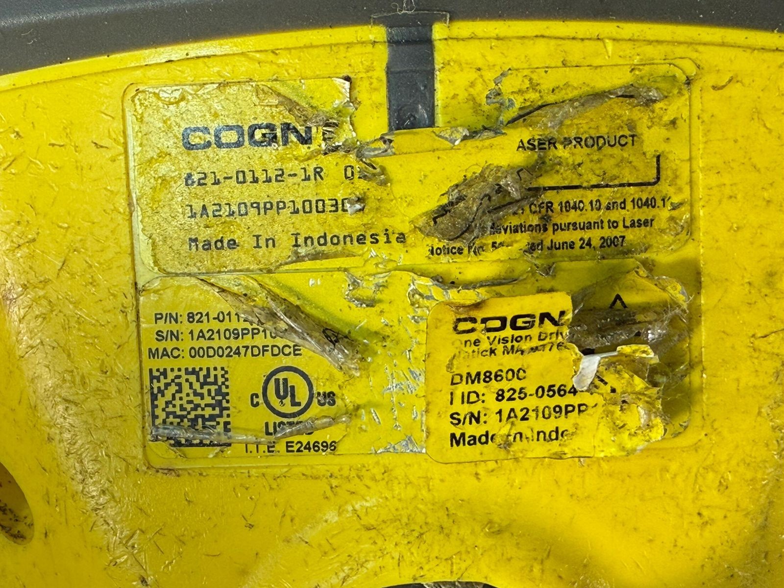 Cognex DM8600 Barcode Scanner 821-0112-1R                          (7.3.3)