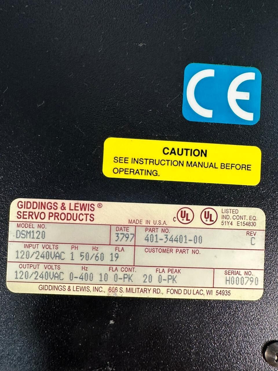Giddings & Lewis Centurion DSM 100 DSM 120 / 401-34401-00 Rev. C    (9.4.2)