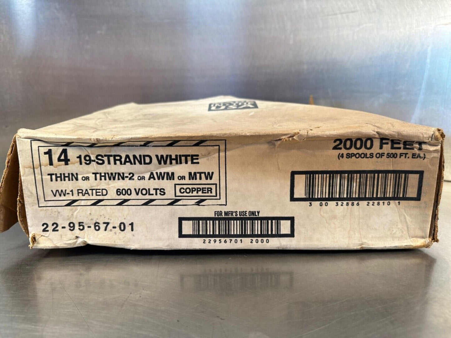 Copper Strand White Thhn, Thwn-2, Awm, Mtw, 600V 500 Ft E-51583 (5E-26)