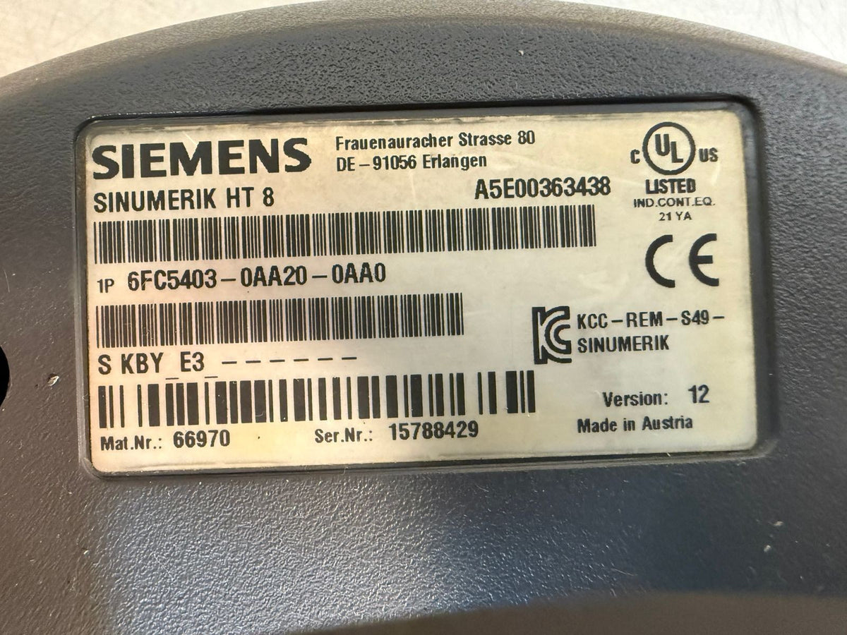 Siemens 6FC5403-0AA20-0AA0 Sinumerik Ht 8                          (5.5.3)