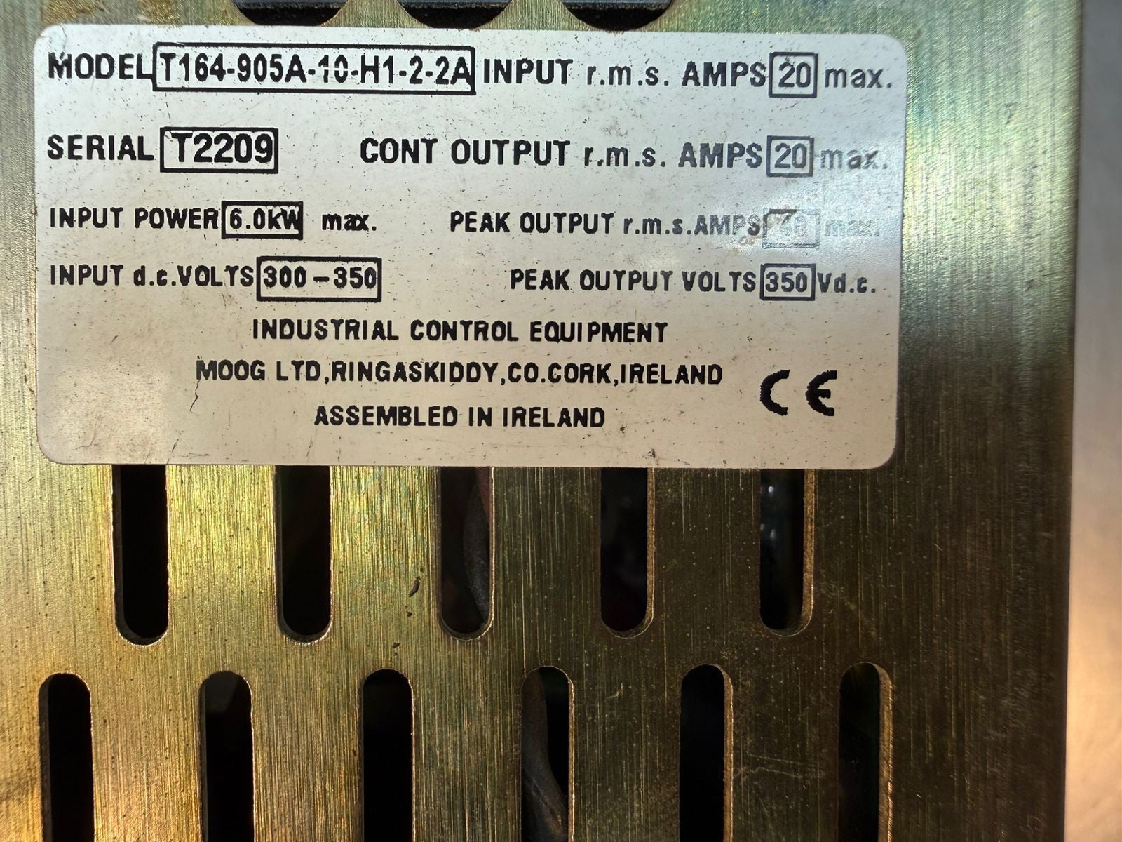 Moog T164-905A-10-H1-2-2A Servo Drive                              (7.5.1)