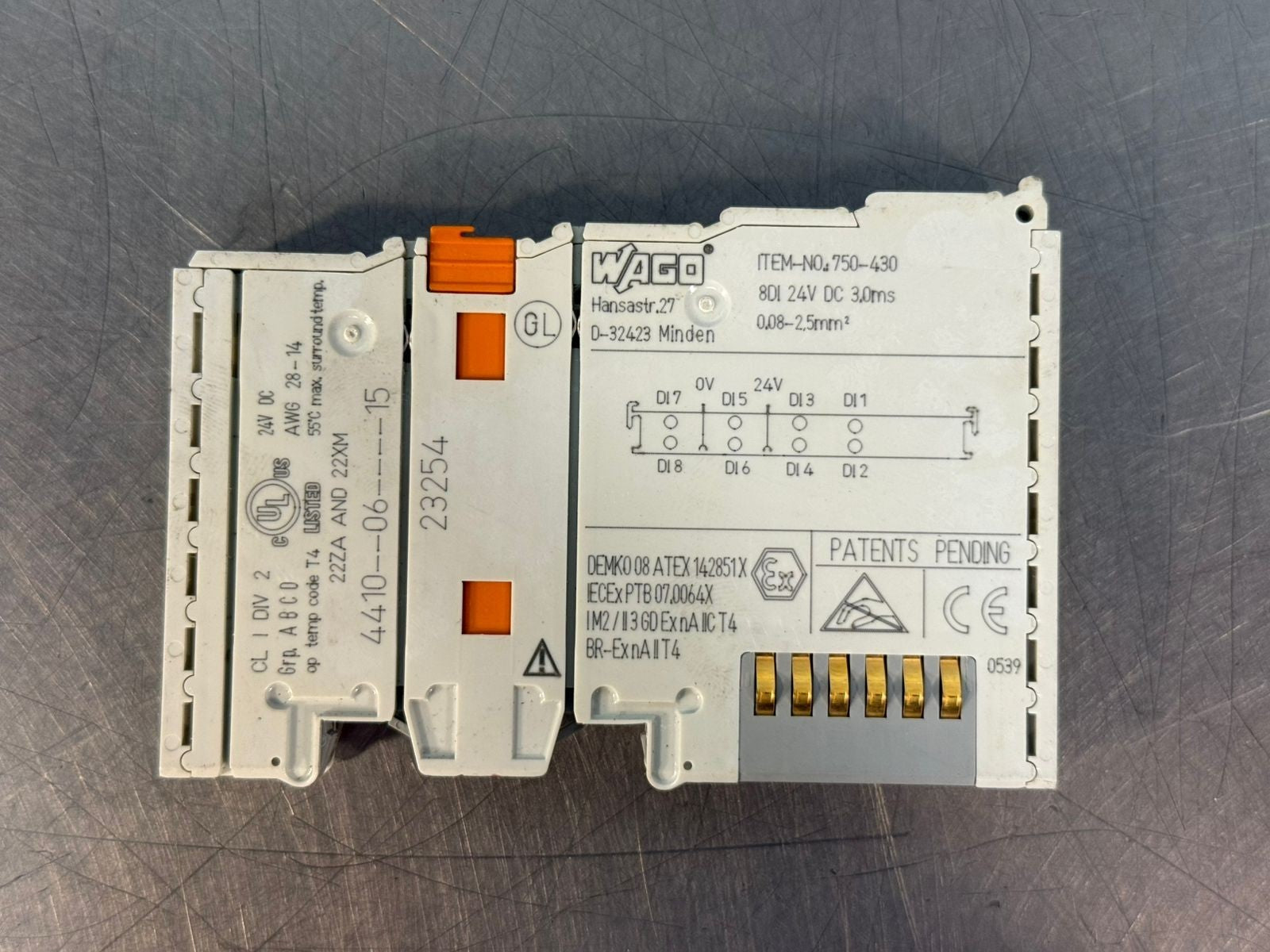 Wago 750-430. 8 DI 24Vdc 3.0ms Digital Input Module                (3.1.1)