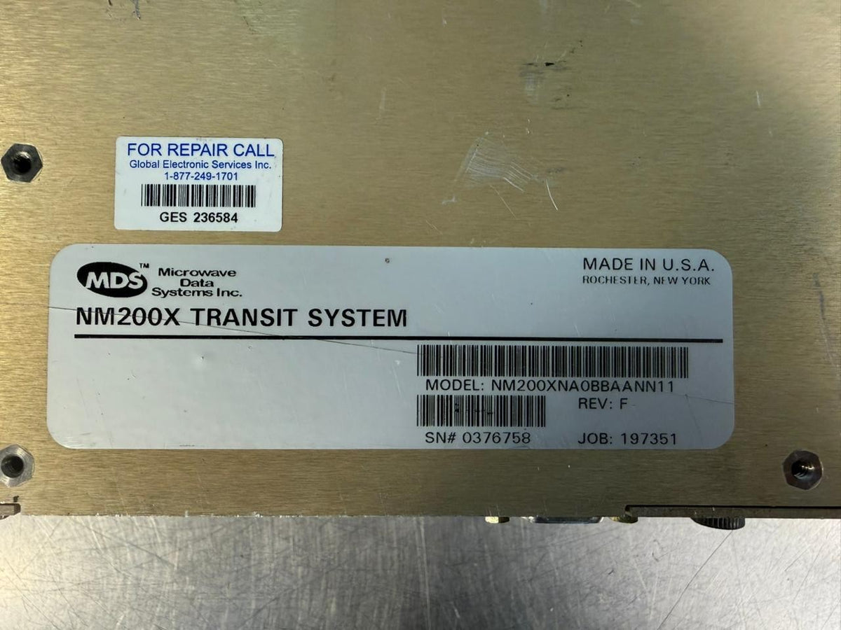 Mds NM200X Transit System NM200XNA0BBAANN11 Rev. F (10.3.1)