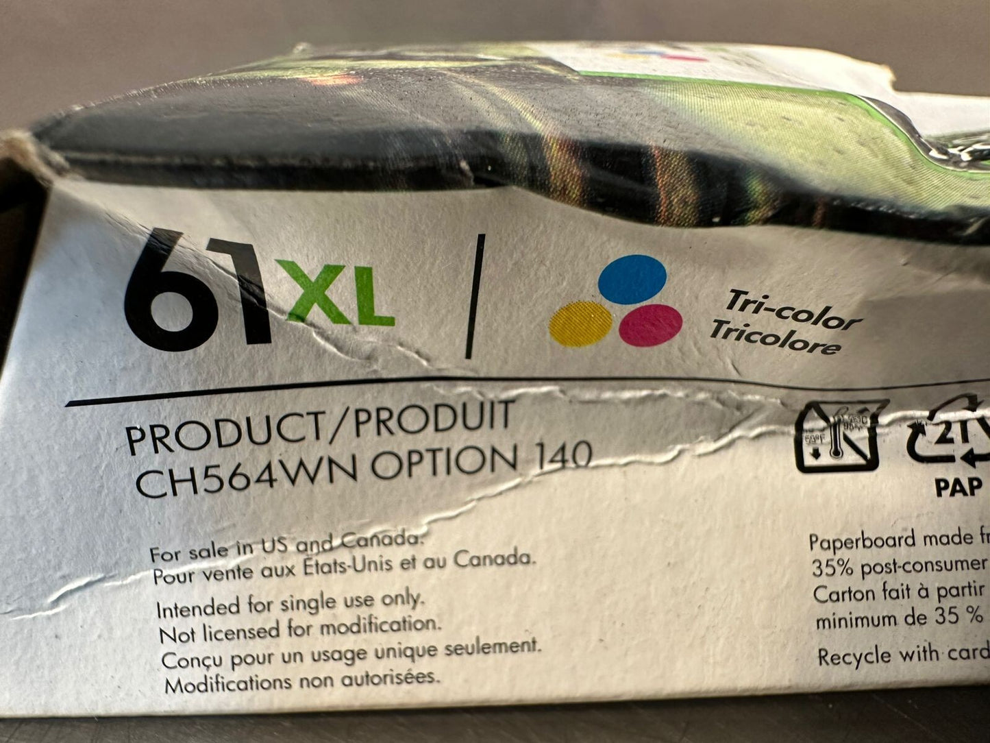 Hp 61xl Genuine Tri-color High-yield Ink CH564WN 140 NEW (5.4.1)