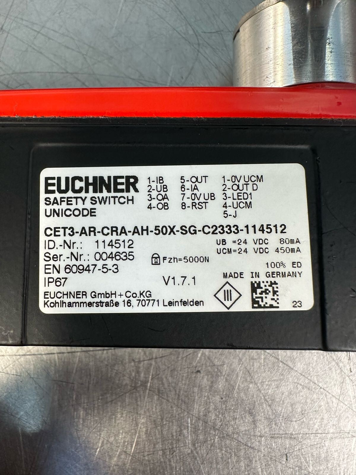 Euchner  CET3-AR-CRA-AH-50X-SG / CET3-AR-CRA-AH-50X-SG-C2333-114512 (3.1.3)
