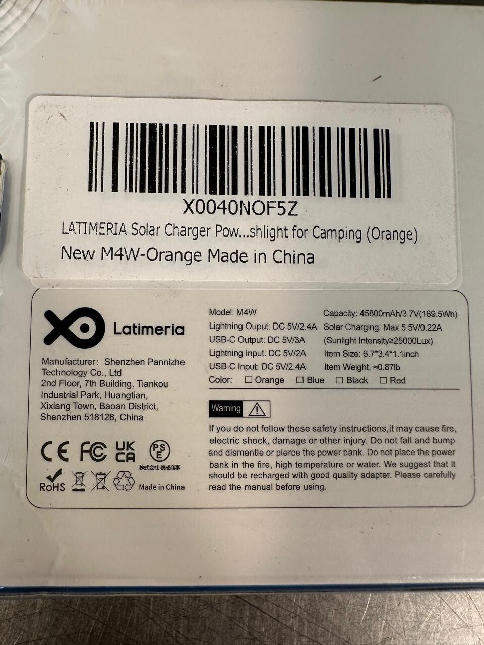 Latimeria 45800mAh Solar Charger Power Bank Portable Phone Charger (7.2.4)