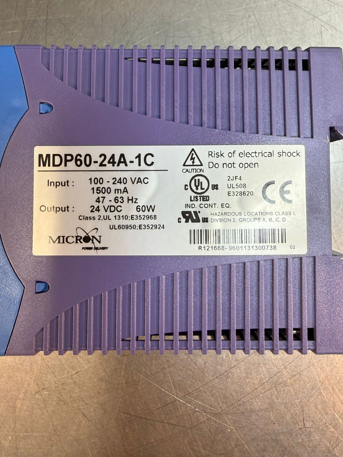 Micron MDP60-24A-1C Power Supply - 100-240VAC 1500 Ma 47-63Hz     ( 9.3.4)