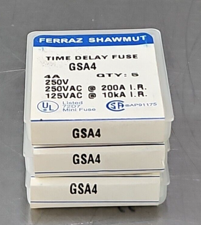 Ferraz Shawmut GSA4 Time Delay Fuse 4A 250V   Pck w/3 boxes              loc4A28