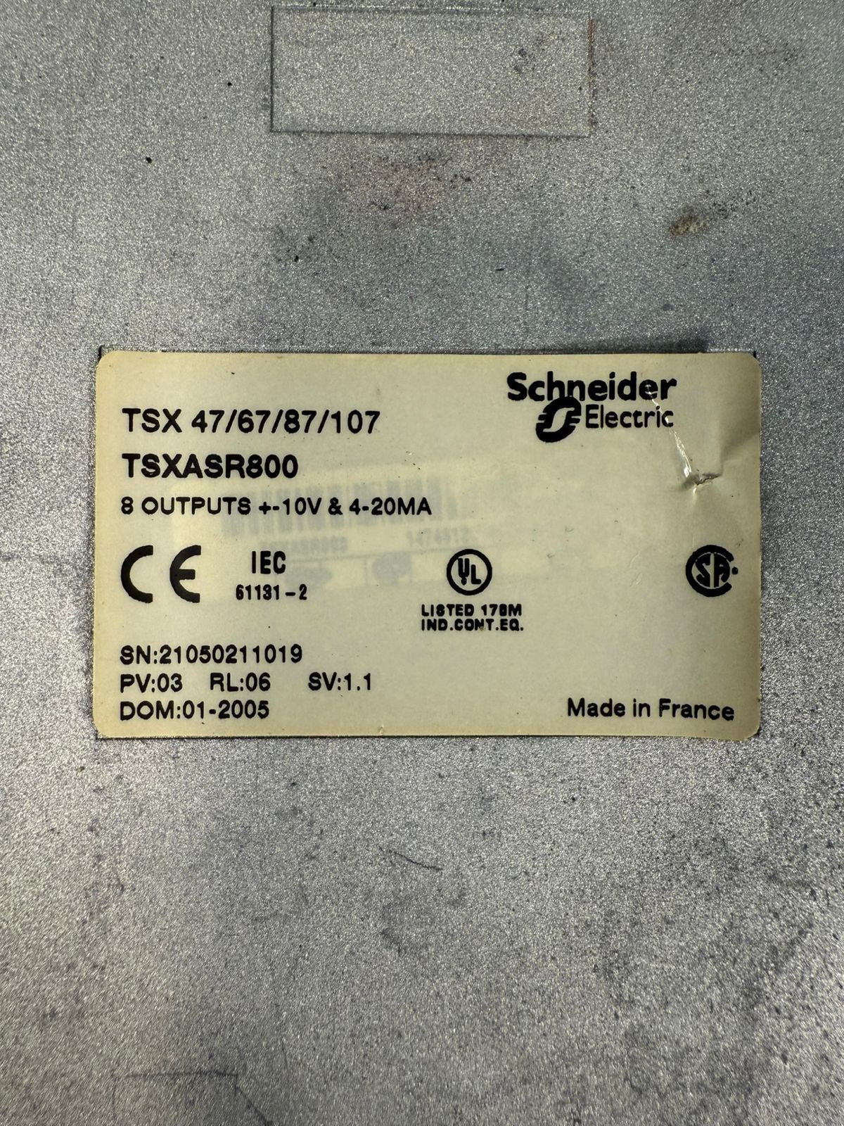 Schneider Electric TSX 47/67/87/107 8 Outputs +-10V 4-20 MA        (8.4.7)