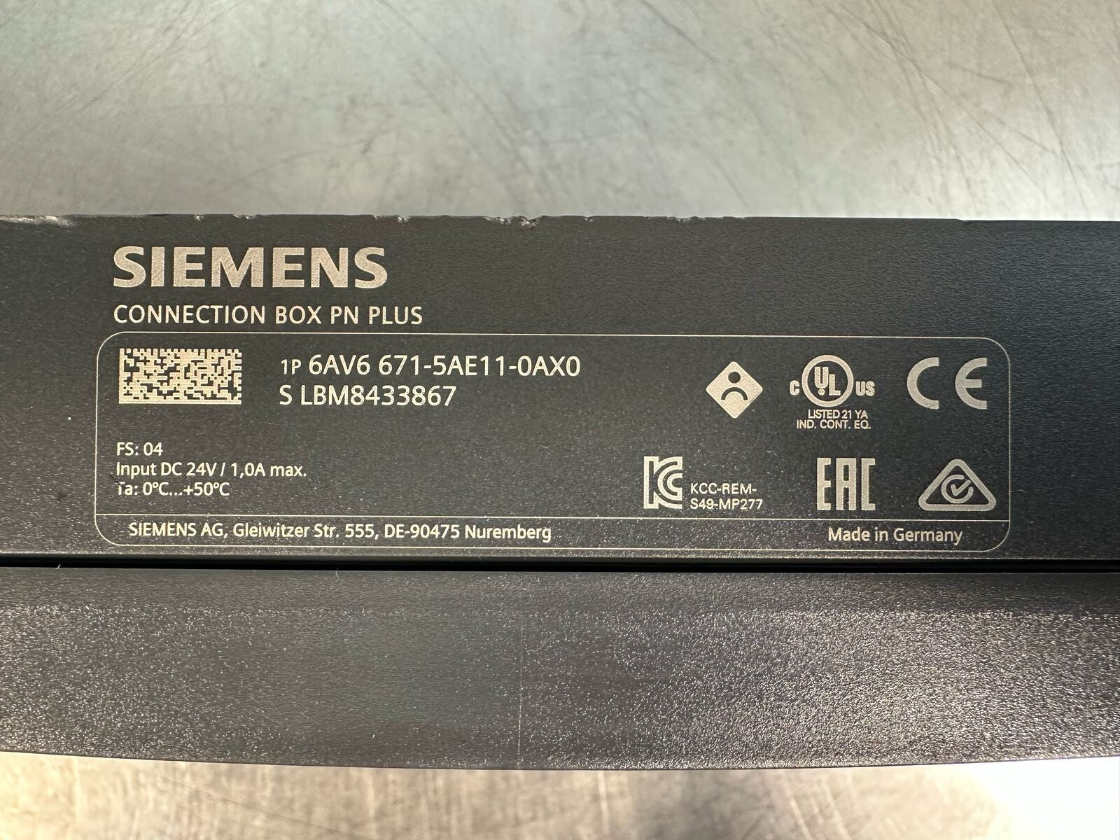 *488 Siemens Connection Box Pn Plus 6AV6 671-5AE11-0AX0 (7.3.2)