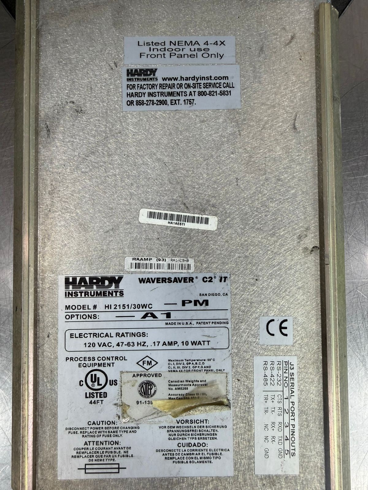 Hardy Instruments HI 2151/30WC WaveSaver C2 IT 120Vac 47-63Hz      (2.5.3)