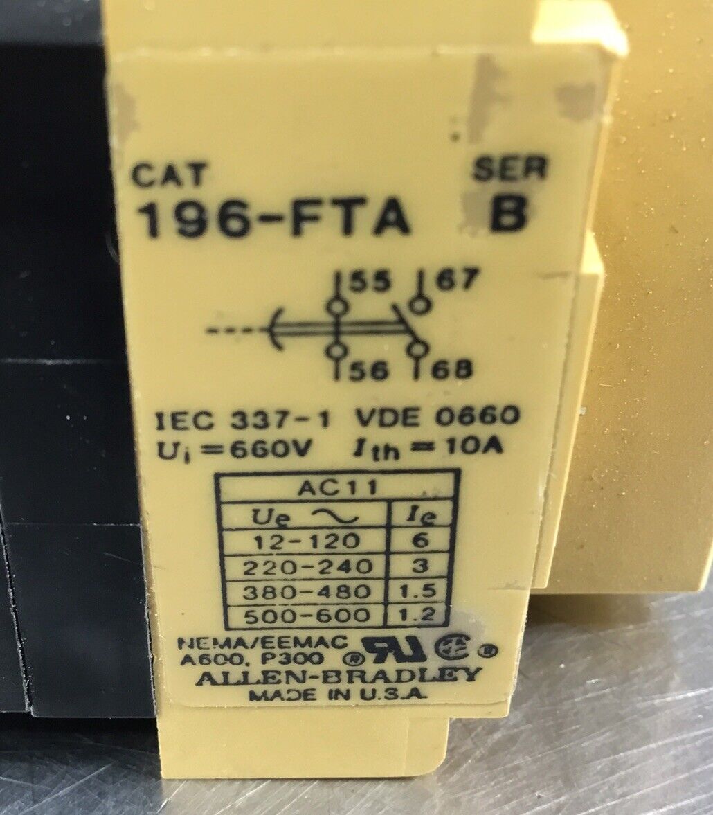 ALLEN BRADLEY  196-FTA  SERIES B TIMER        4C-19