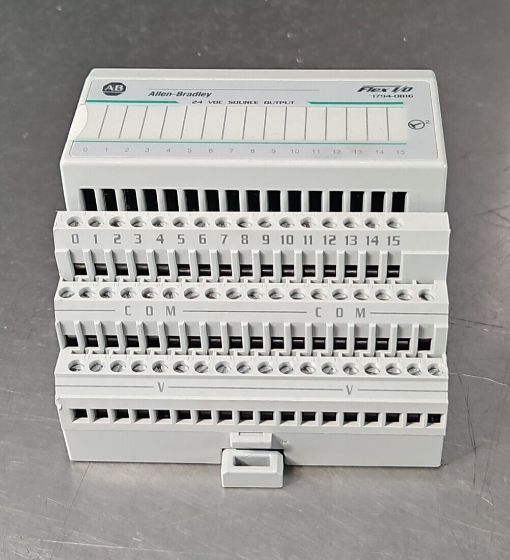 Allen Bradley 1794-OB16 24VDC Source Flex I/0 Output Module w/ T. Base  (BIN453)