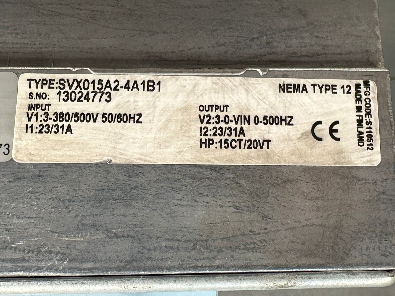 Eaton SVX015A2-4A1B1 Nema Type 12                                    (5.6.2)