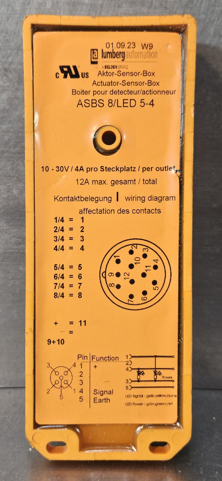Lumberg ASBS 8/LED 5-4 Actuator Sensor Box                              (BIN744)