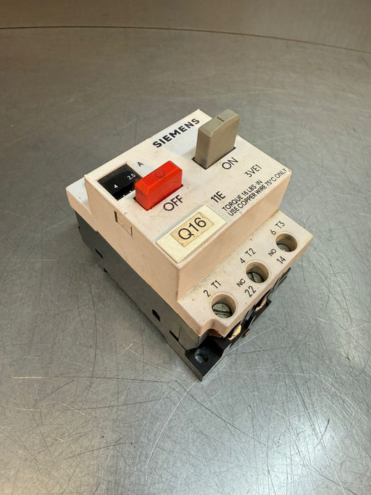 Siemens Manual Motor Starter 3VE1  Torque 16LBS             (9.3.4)