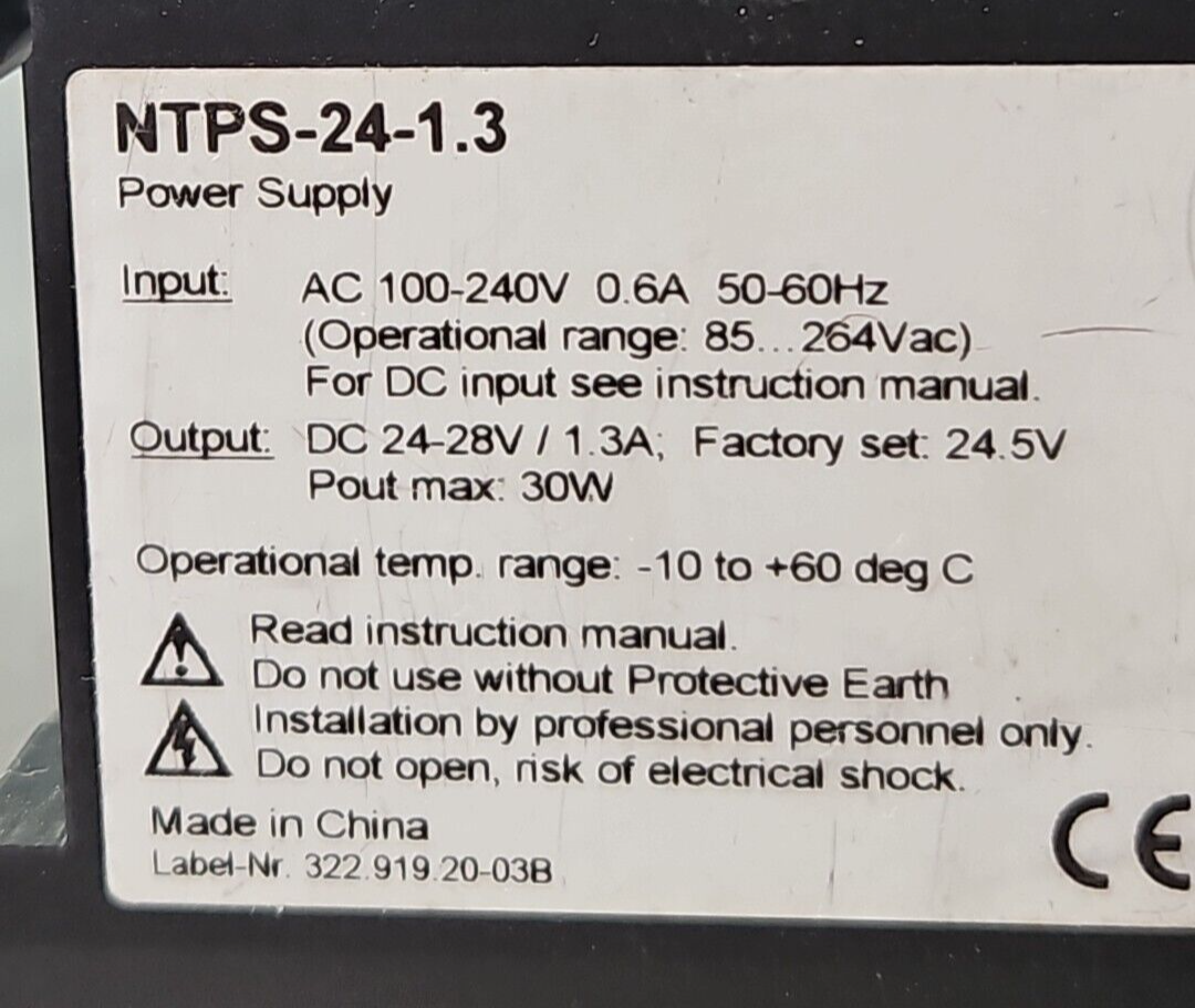 N-TRON NTPS-24-1.3 Power Supply In: 100-240VAC Out: 24-28VDC 1.3A        loc4B12