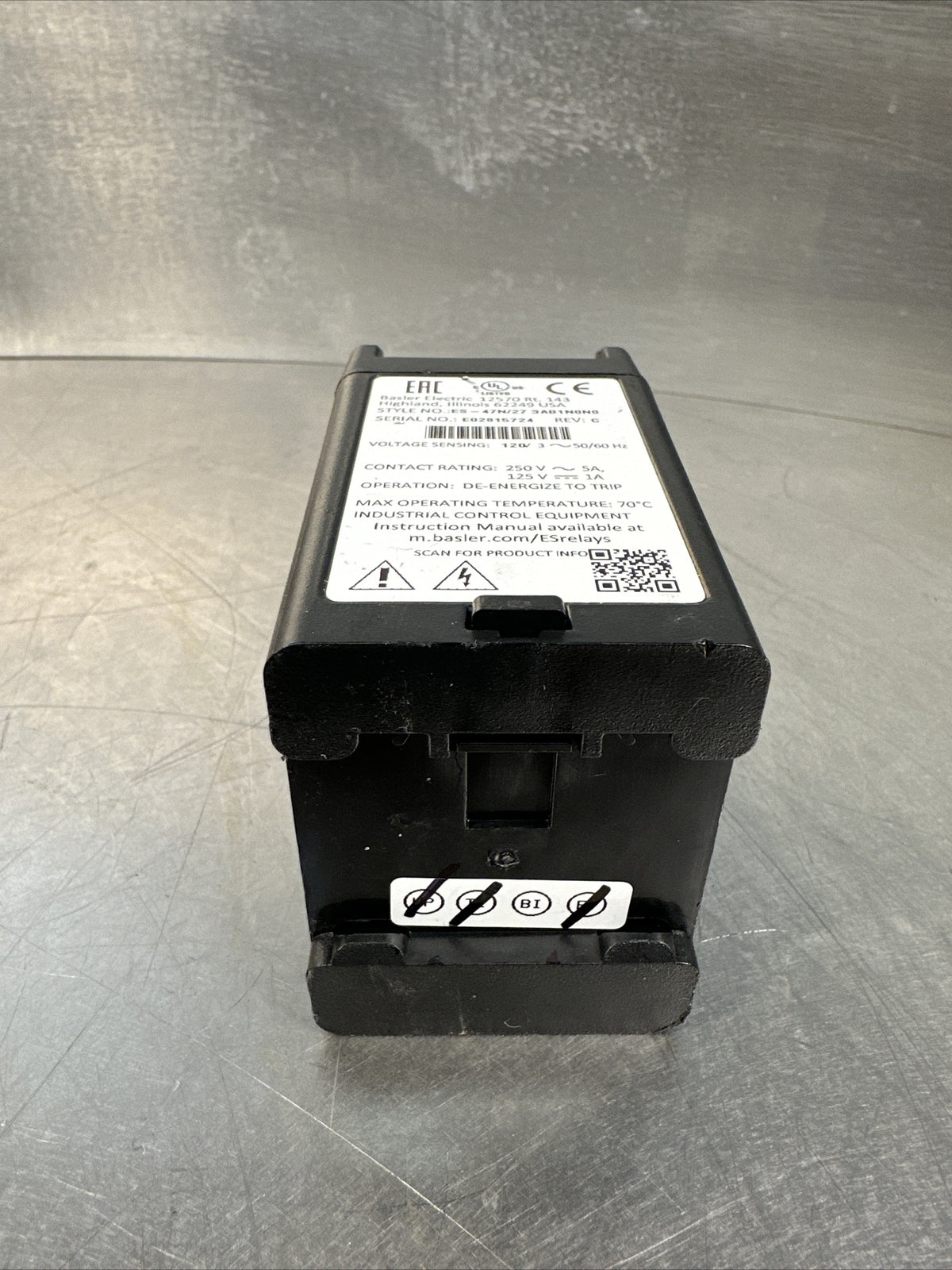 Basler Electric ES-47N/27 3AB1N0N0 Protection Relay 120v-ac (BIN-2.3.3)