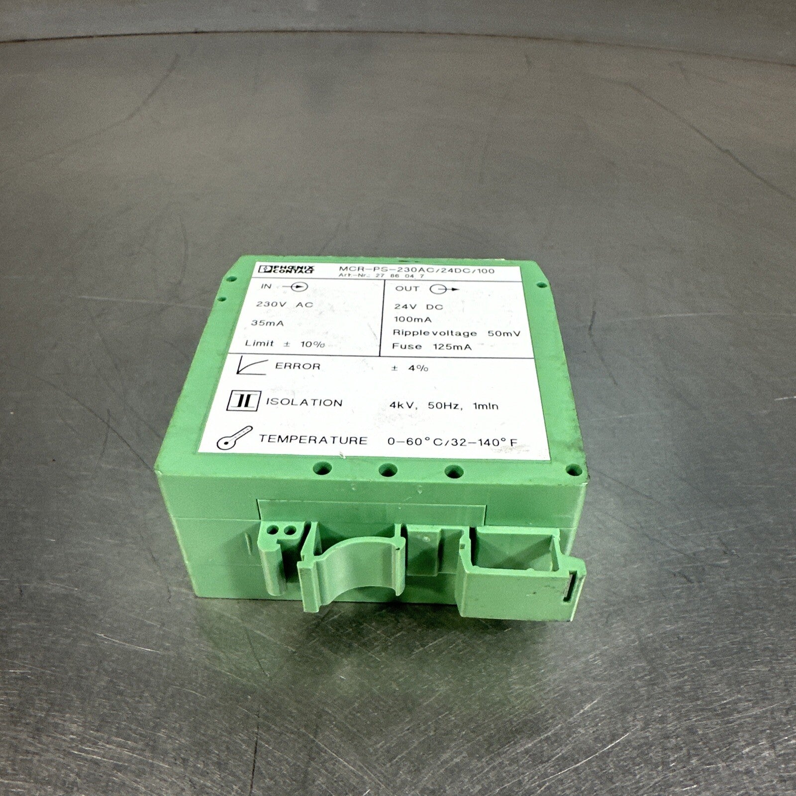 Phoenix Contact, MCR-PS-230AC/24DC/100 Power Supply, (BIN-1.5.5)
