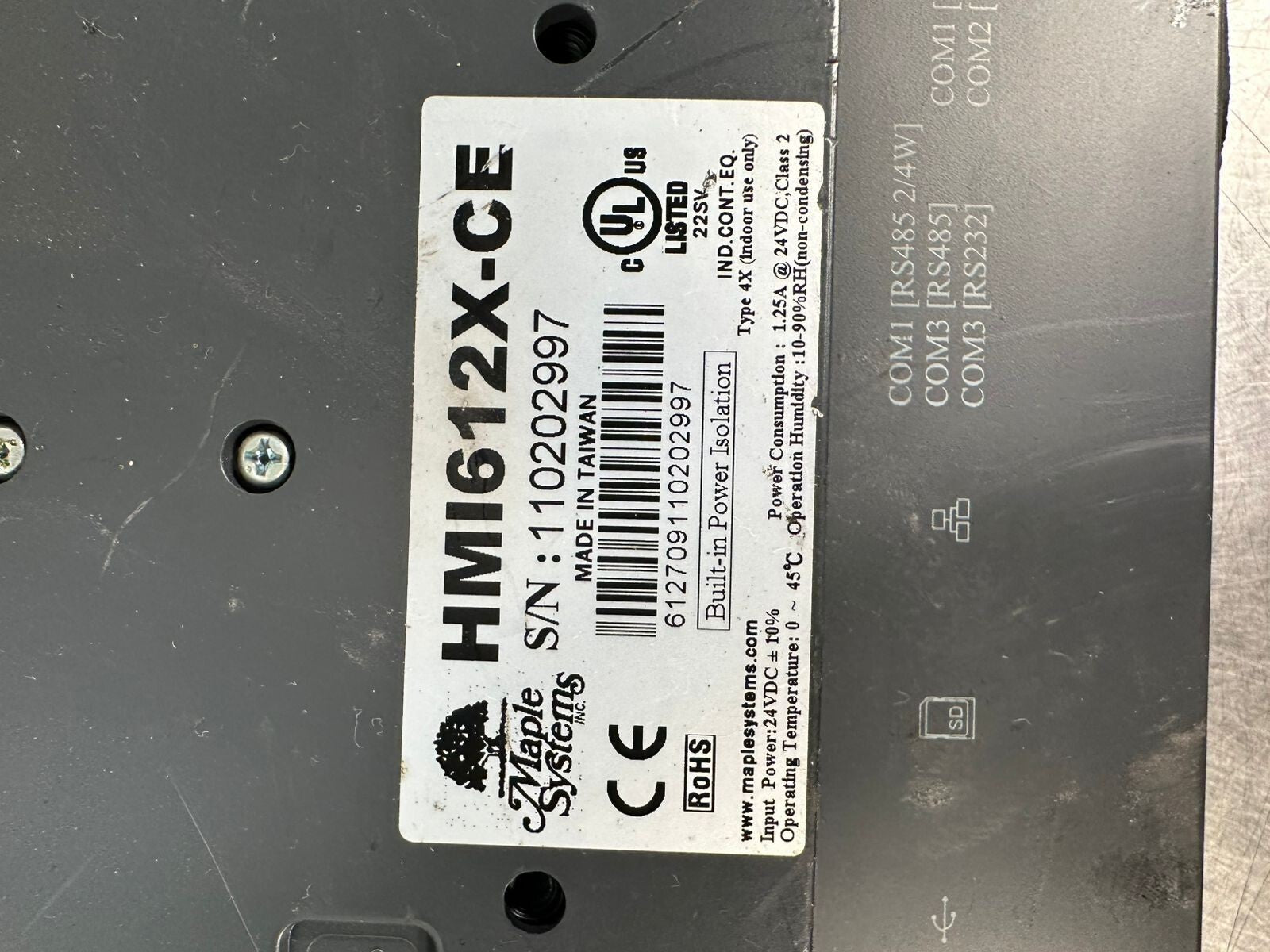 Maple Systems HMI612X-CE GRAPHIC OPERATOR INTERFACE PANEL           (7.5.2)