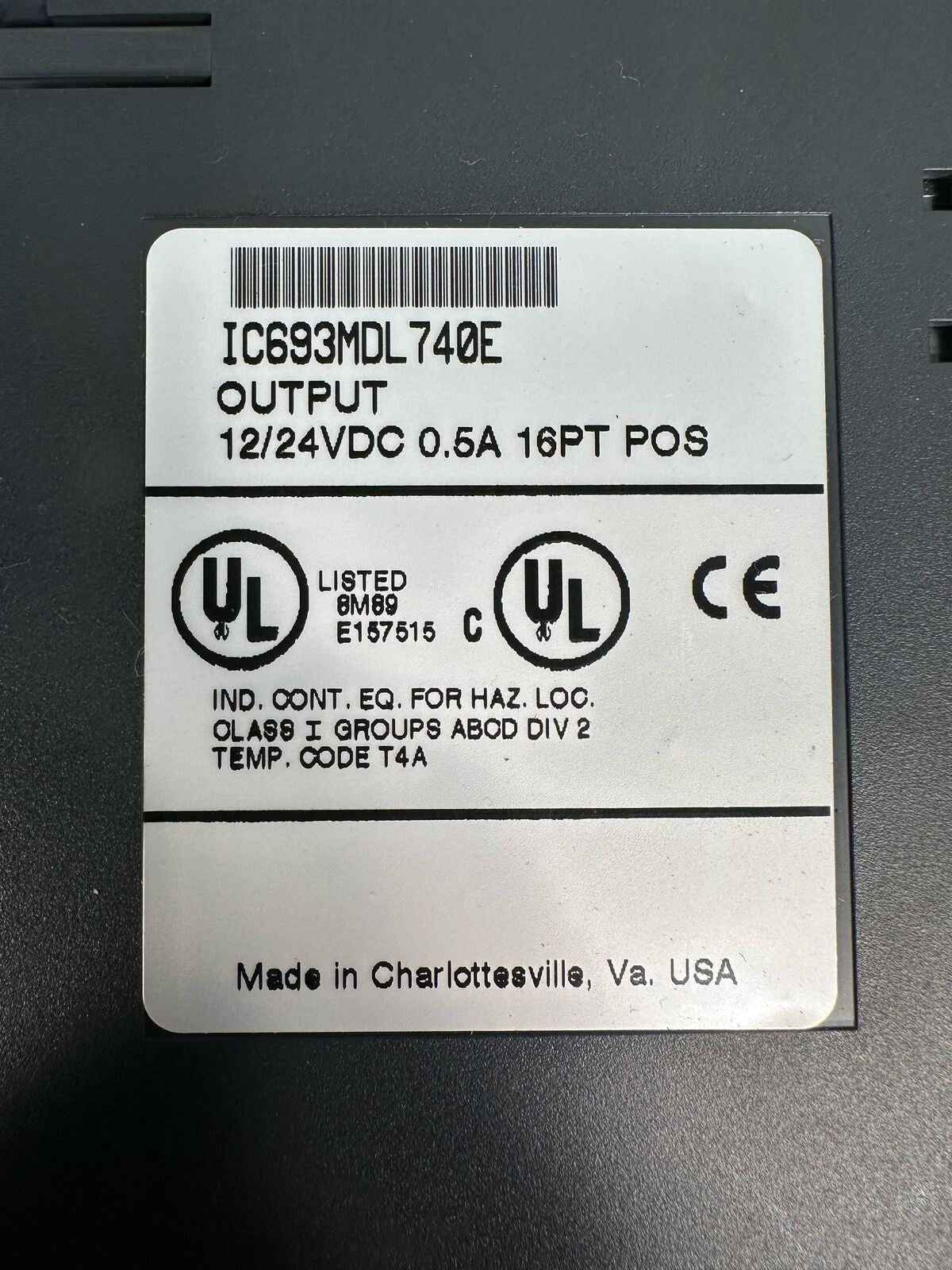 Ge Fanuc IC693MDL740E Output 12/24VDC .5A 16PT Module IC693MDL-740E (5.4.3)
