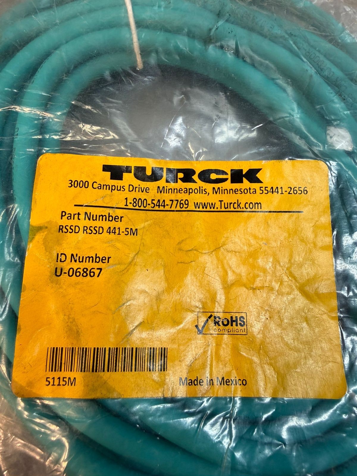  Turck RSSD RSSD 441-5M Double Ended Cordset Straight Male U06867   (3.1.3)