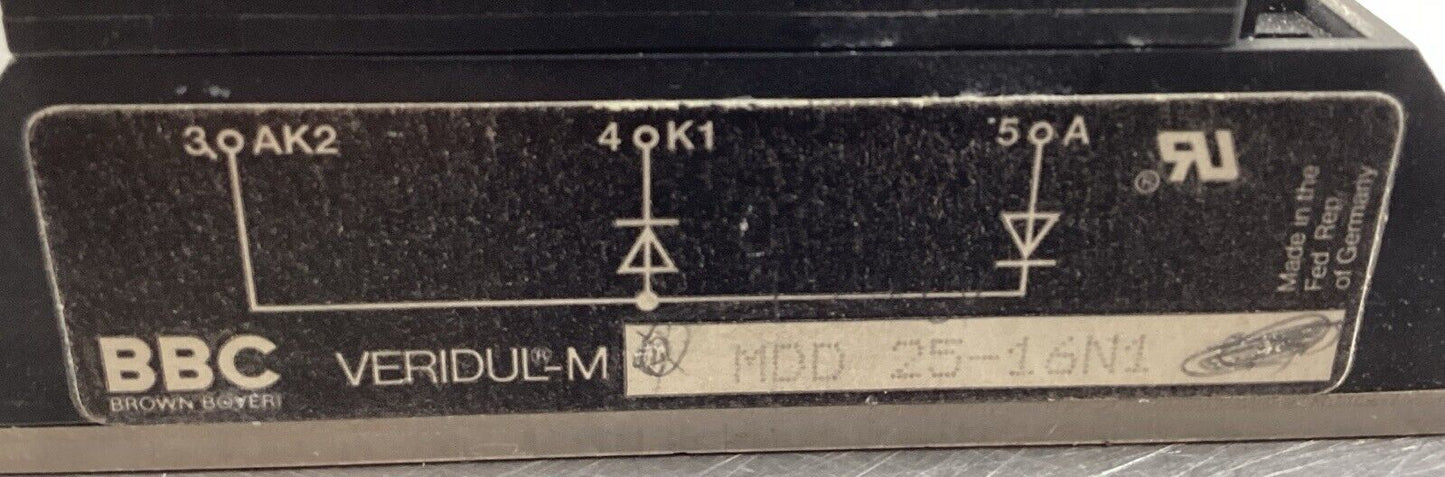 BBC VERIDUL MDD 25-16N1 POWER DIODE BLOCK VERIDUL-M       4E-19