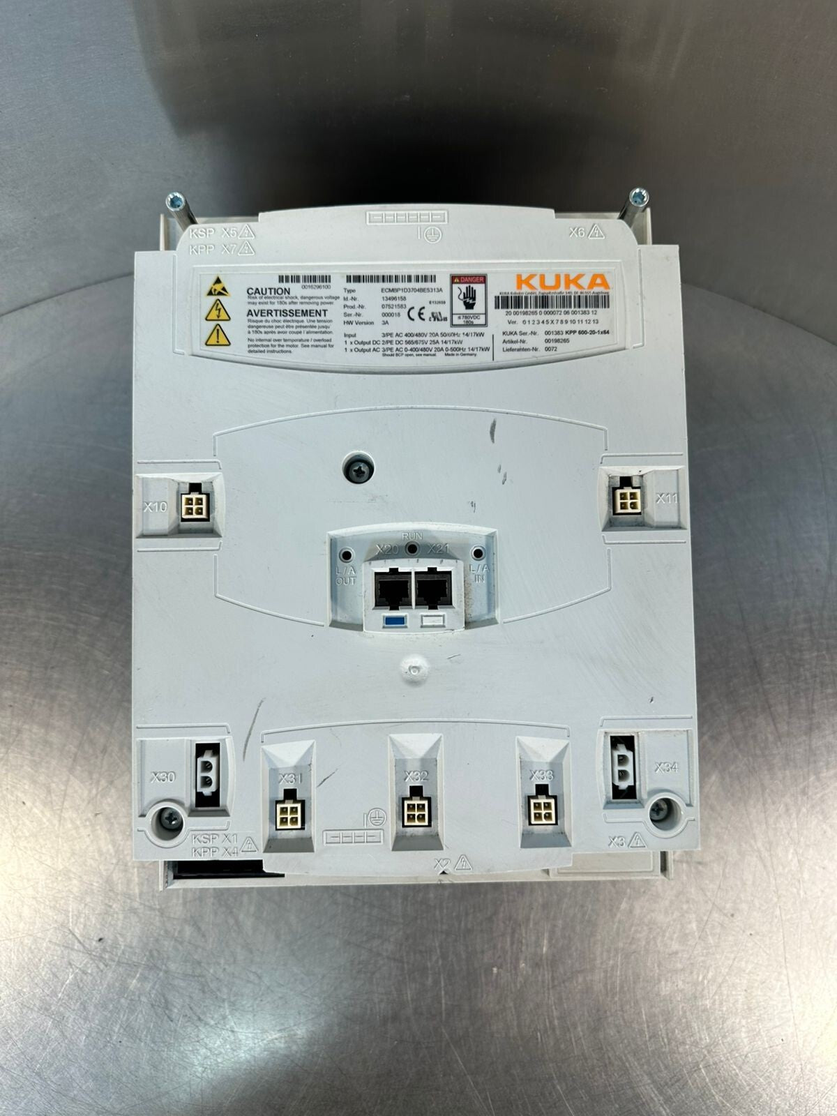 Kuka ECMBP1D3704BE5313A  Controller Mod 13496158 HW Ver. 3A              (8.4.6)