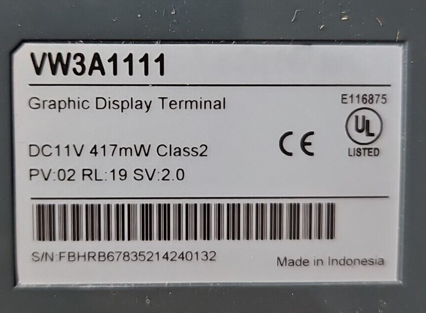 Schneider ATV930D45N4 / VW3A1111 Case and Graphic Display               (BIN441)