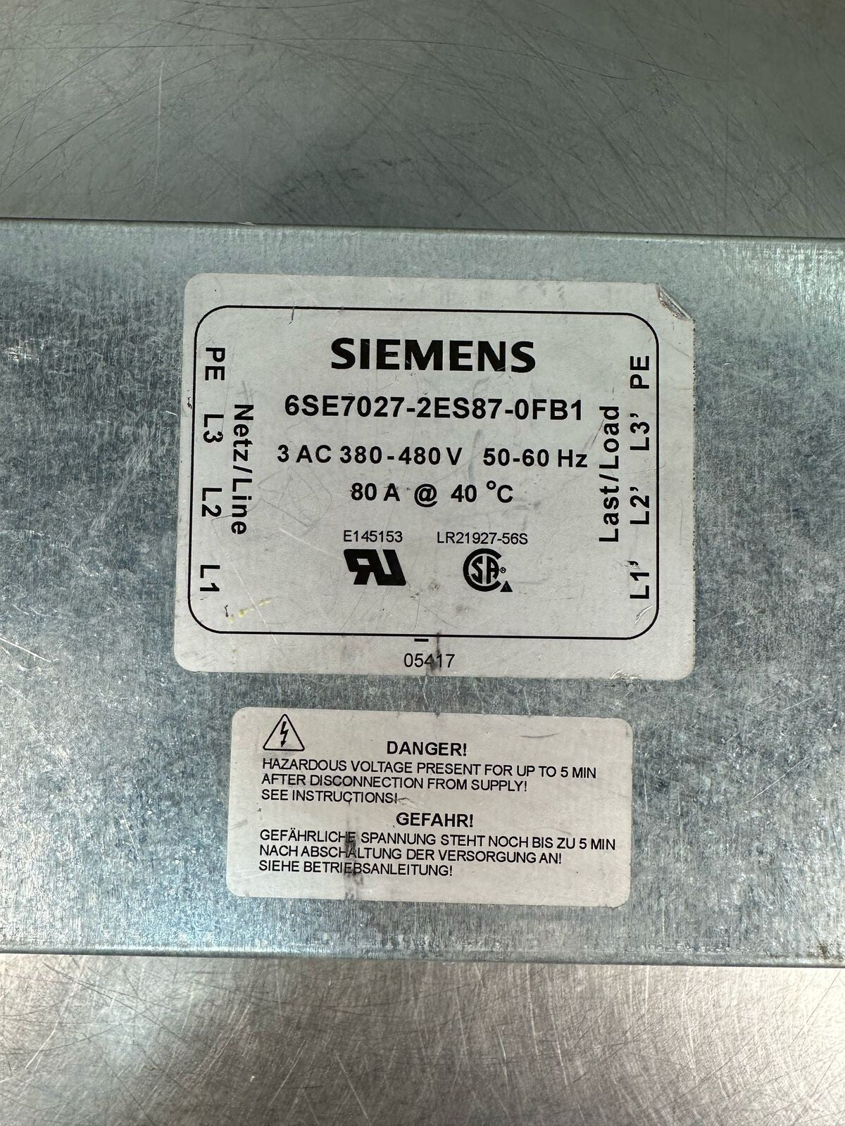 Siemens 6SE7027-2ES87-0FB1   6SE70272ES870FB1                       (8.3.1)