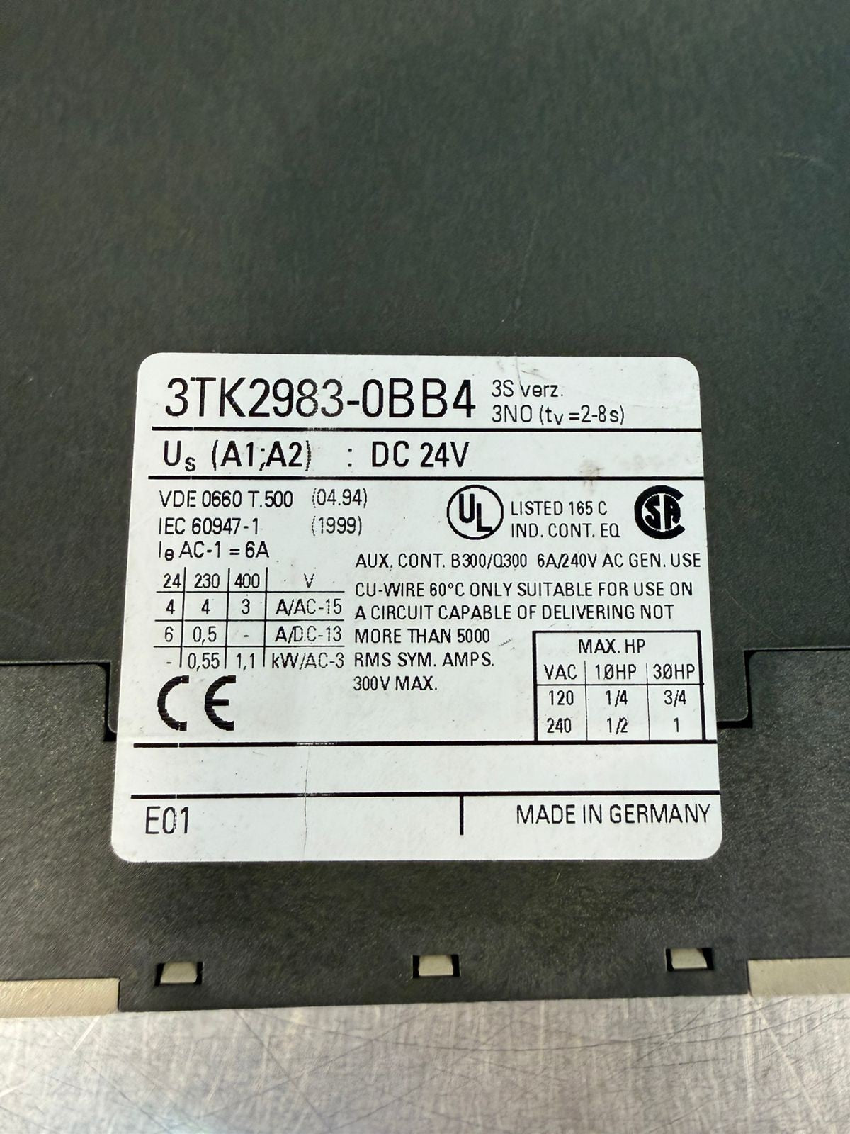 Siemens 3TK2983-0BB4 Controller Contractor Relay  (4.1.4)