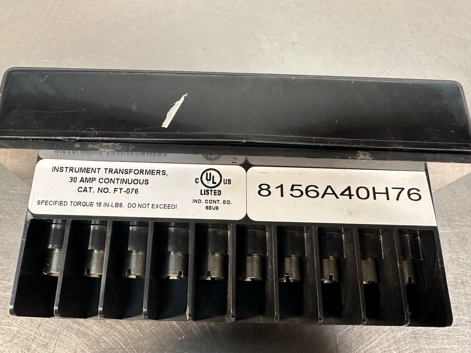 Cutler Hammer Instrument Transformers FT-076 30 AMP CONTINUOUS (7.2.2)
