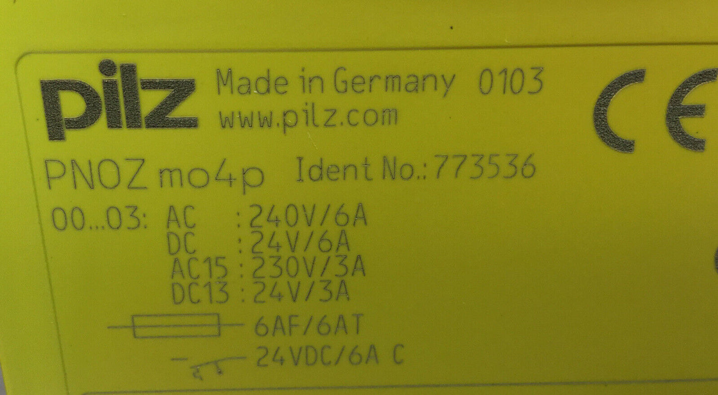 PILZ PNOZ mo4p SAFETY RELAY 773536 SAFETY MODULE                            5B-3