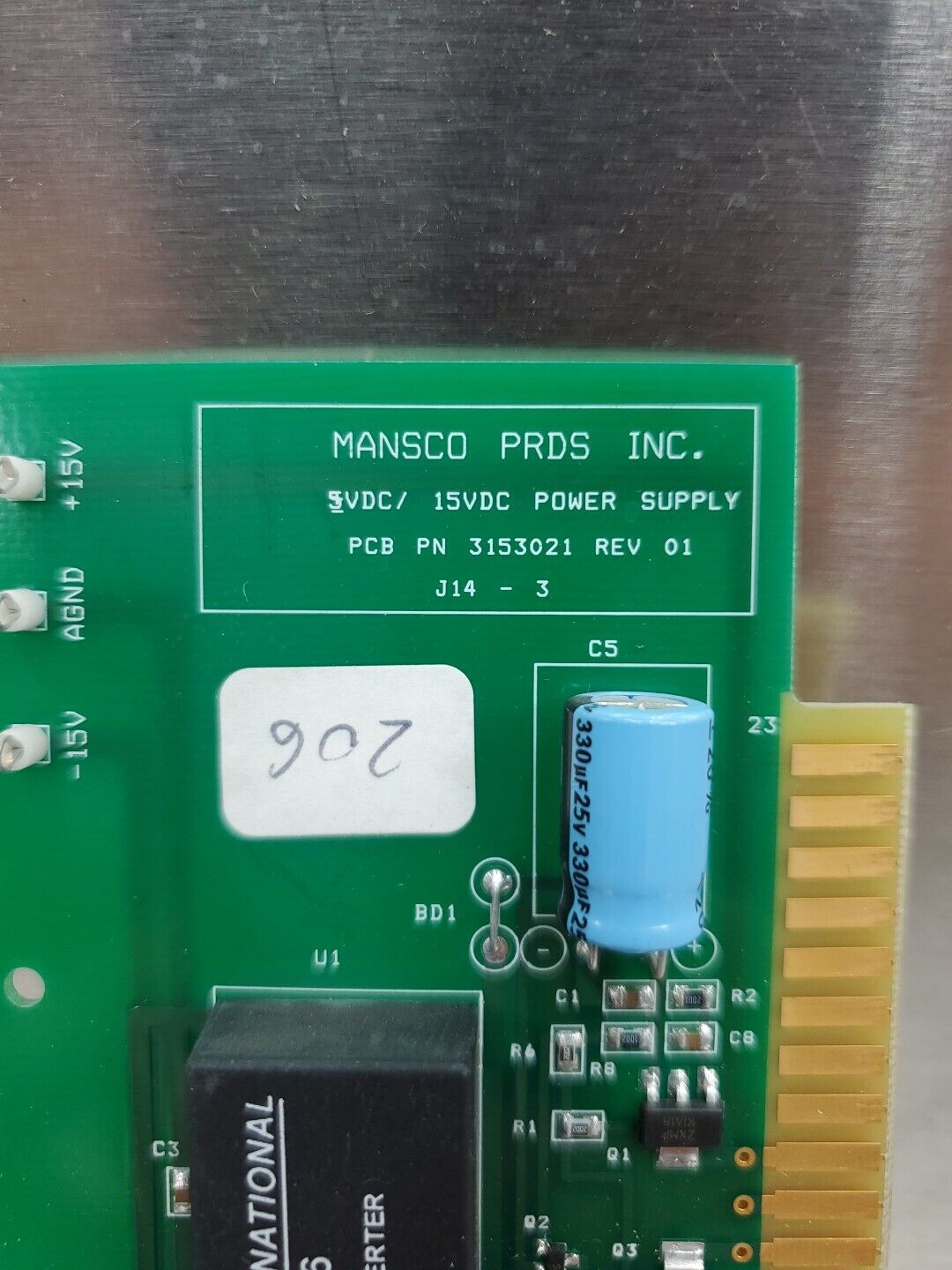 Mansco 3153021 Rev. 01 Power Supply Circuit Board.                          3E-8