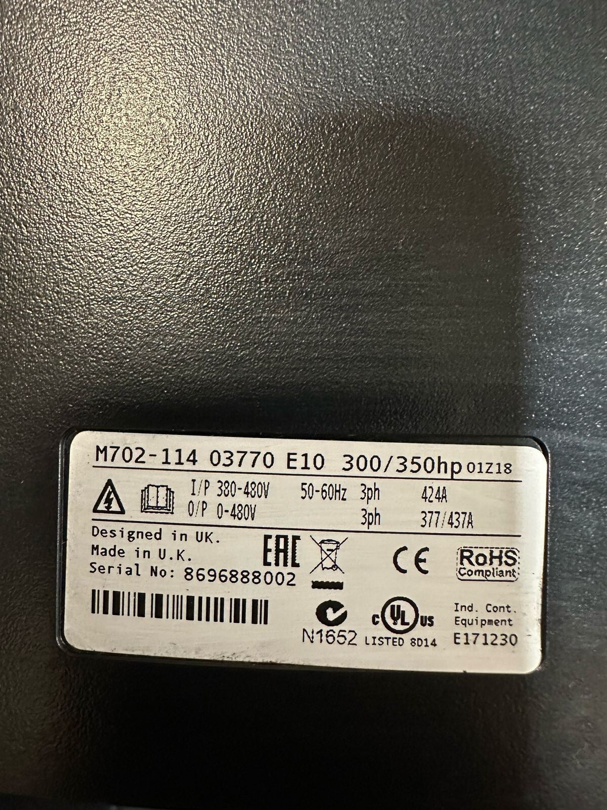M702-114-03770-E10 300/350HP   M70211403770E10 Eac                       (5.6.2)