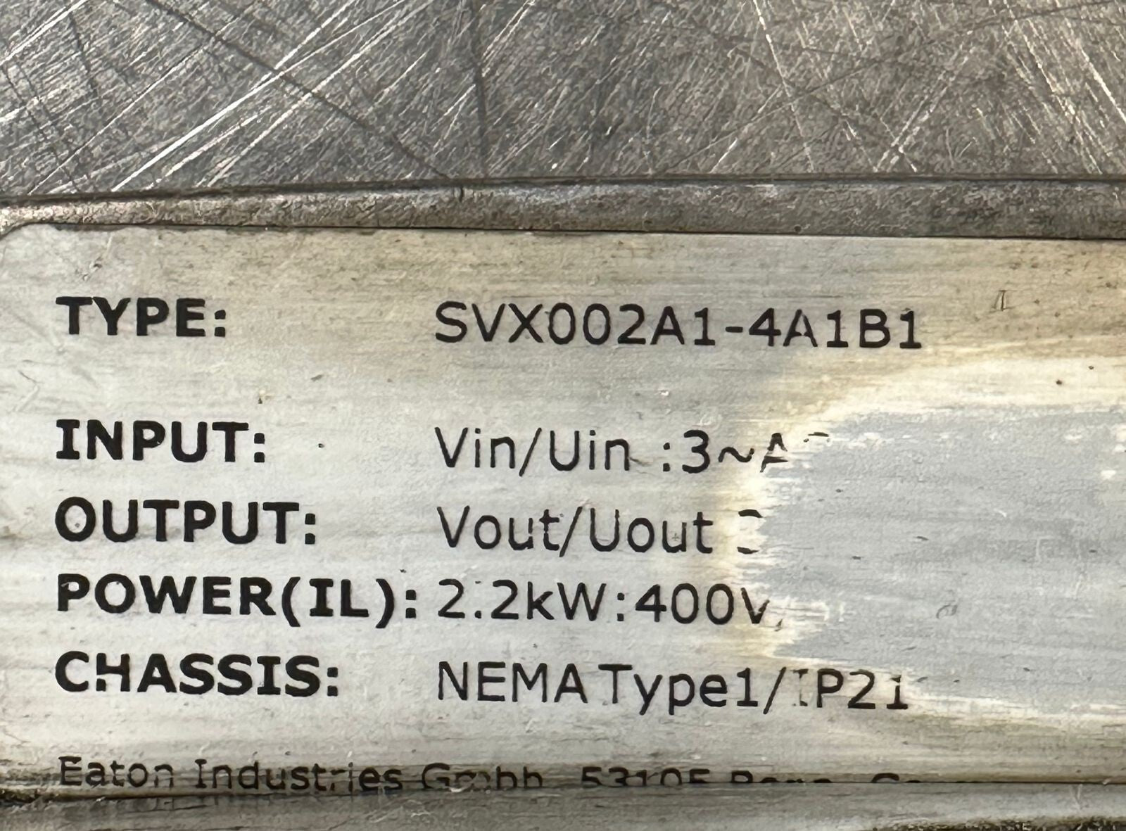Eaton SVX002A1-4A1B1 Nema  Type 1/IP-21                          (7.5.3)
