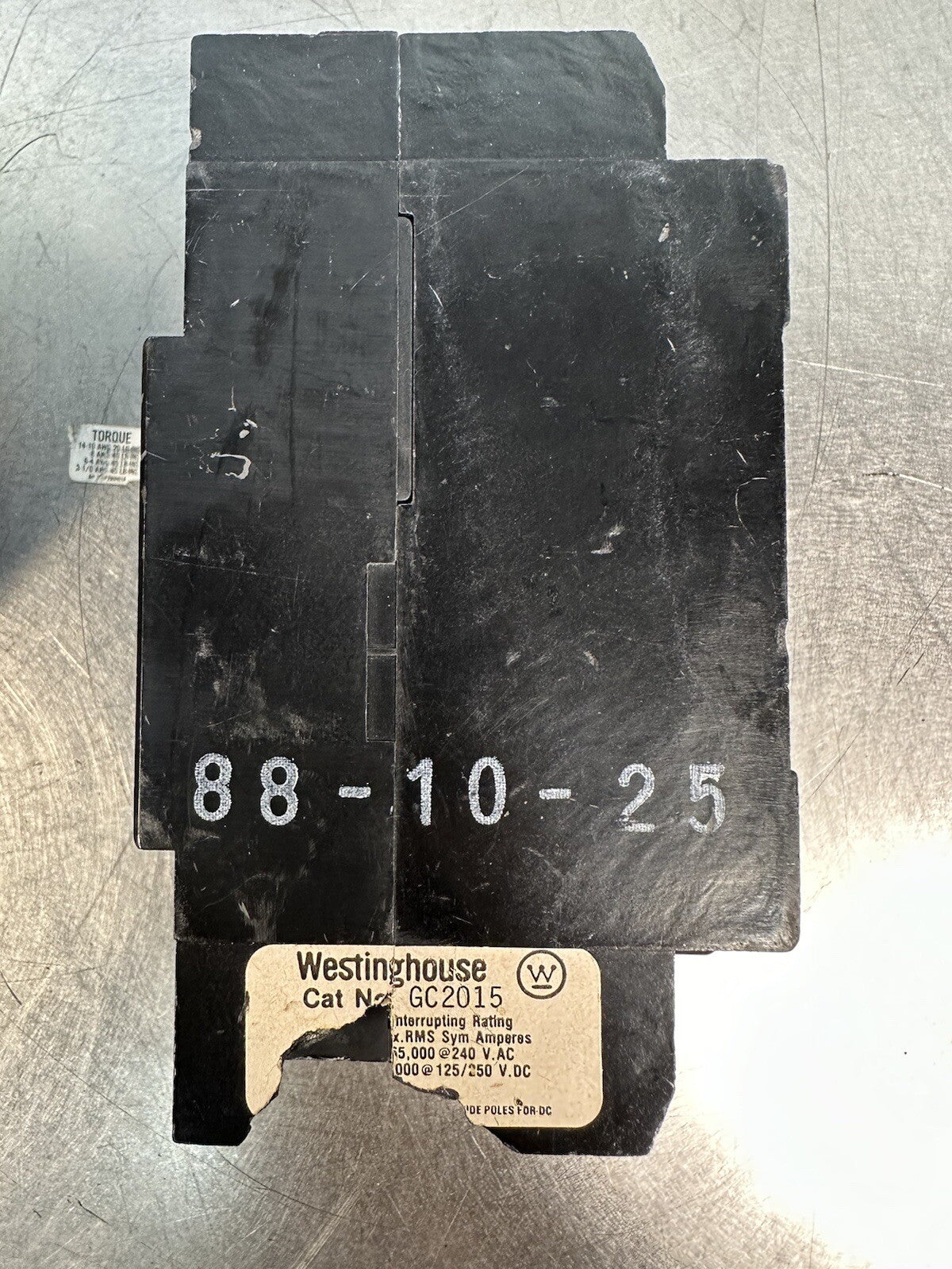 WESTINGHOUSE GC 2 pole 15 amp GC2015 CIRCUIT BREAKER (BIN-1.5.3)