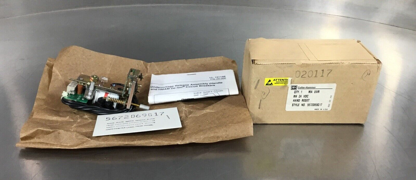 Cutler-Hammer  5672D69G17  MA UVR  24VDC  Hand Reset        4C-28
