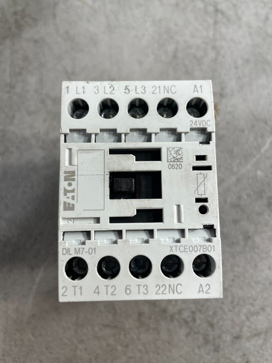 Eaton Moeller DILM7-01 White 24VDC 3 Pole Phase IEC Motor Starter Contact @3.3.5