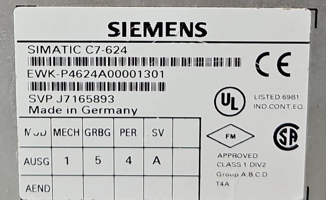 Siemens Simatic C7-624 Interface Panel                                 (BIN254)