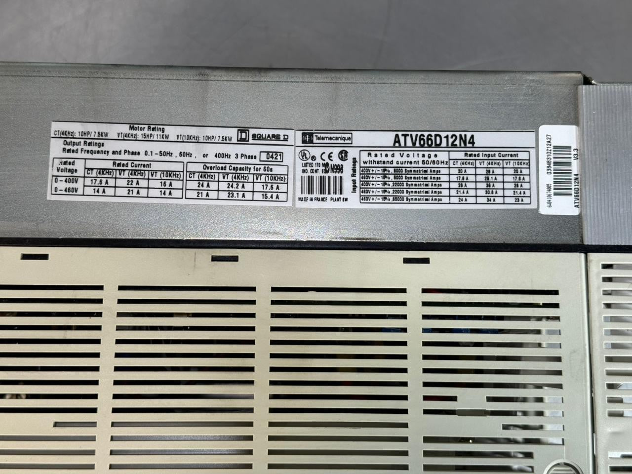 TeleMecanique Altivar 66 ATV66D12N4 Drive                         (11.5.2)