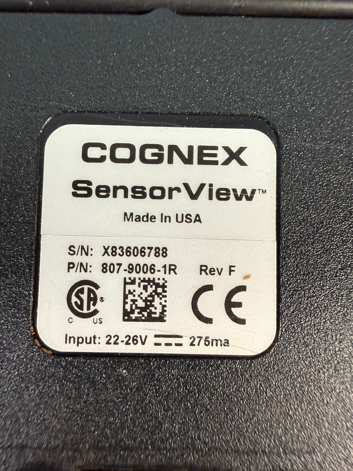 Cognex 807-9006-1R Rev. F SensorView 22-26V - 275ma                (3.1.1)
