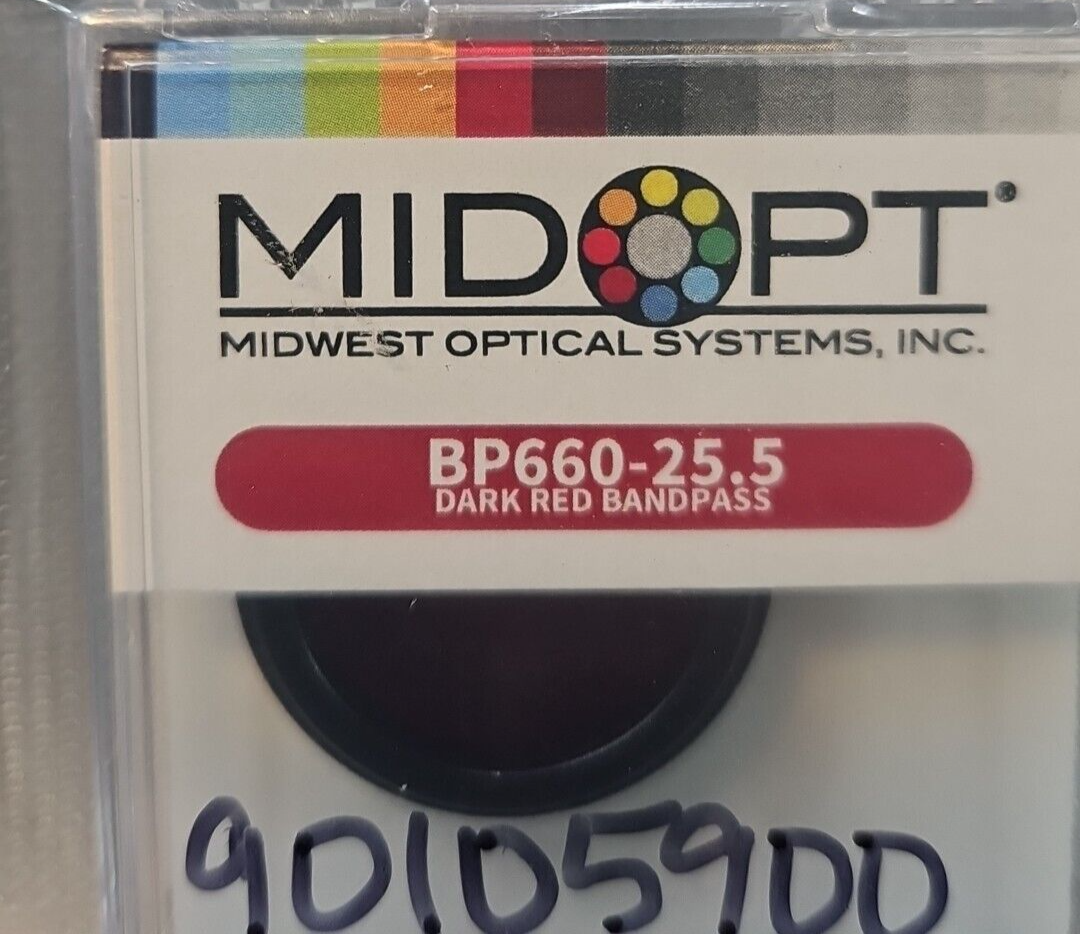 Midwest Optical BP660-25.5 Dark Red Bandpass Filter                     (BIN433)