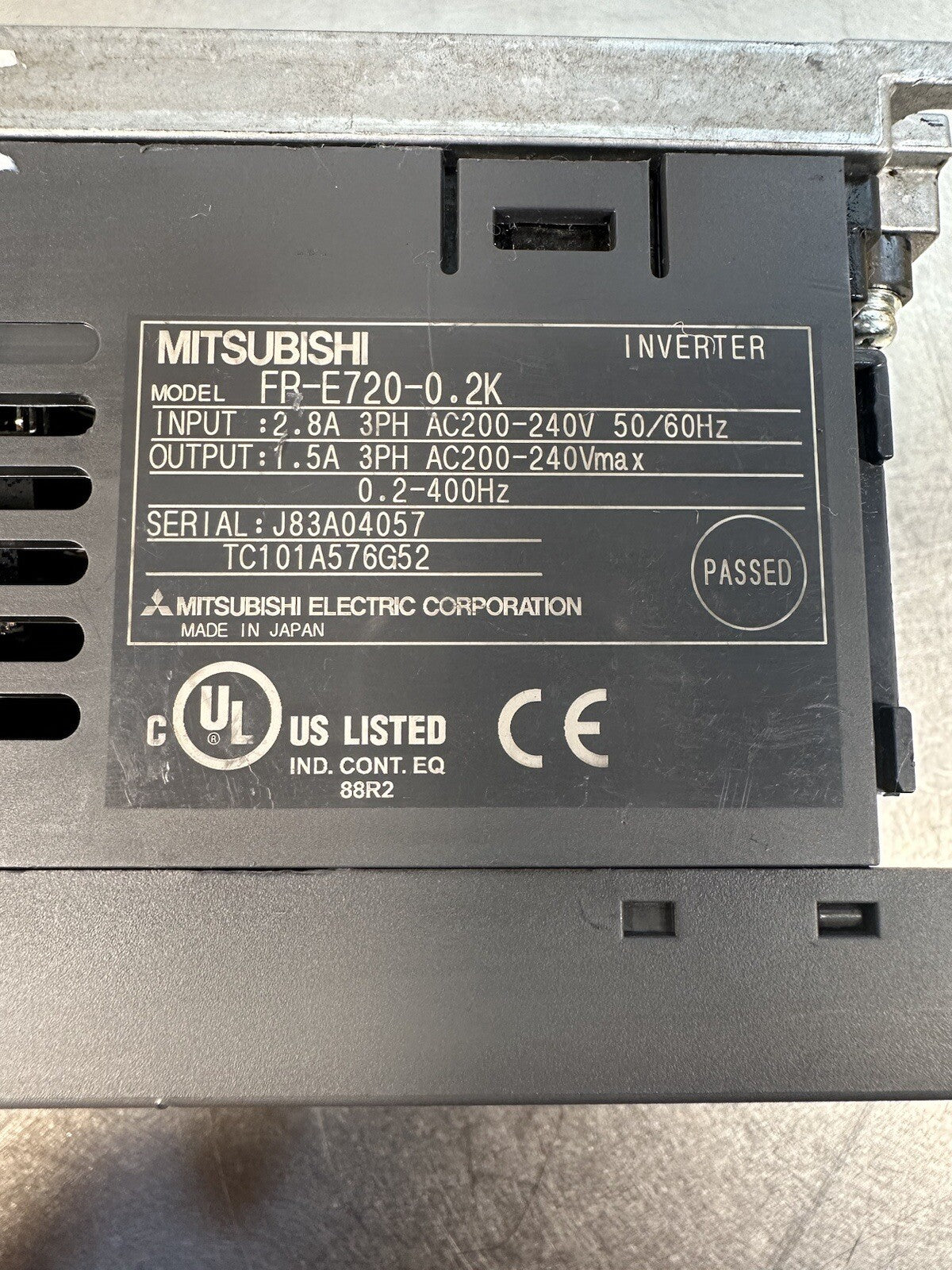 Mitsubishi FR-E720-0.2K Inverter Drive - (BIN-1.5.1)