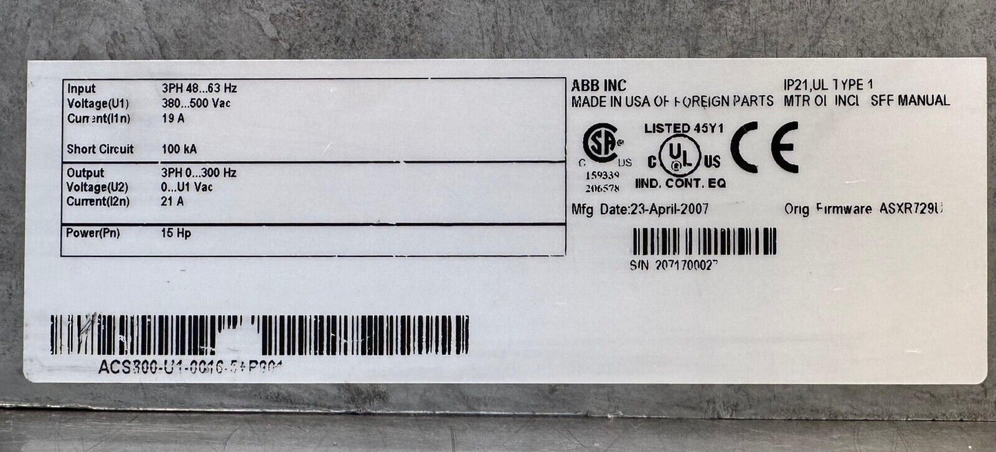 Abb ACS800-U1-0016-5+P901 / ACS800U100165P901 (1C-24)